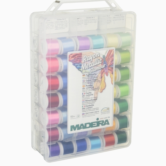 Multi-Color Thread Organizer Box With 82 Spools Of RayonThread - Picture 7 of 7